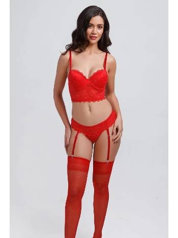 Dantel Detaylı Bralet Sütyen Jartiyer Takım Büşra 146