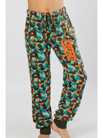 Erkek Çocuk Pijama Altı Kamuflaj Yeşil Turuncu Cepli Vienetta Kids K104393