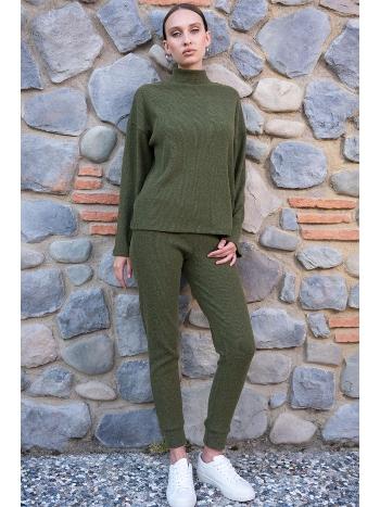 Uzun Kollu Balıkçı Yaka Yeşil Pijama Takımı Vienetta 405055