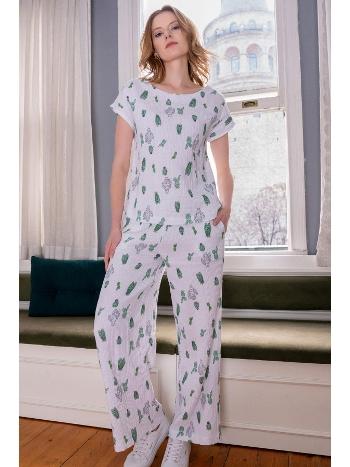Kaktüs Desenli Kadın Pijama Takımı Vienetta 412025