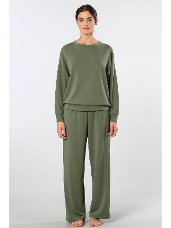 Viskon, Polyester, Elastan Yeşil Kadın Eşofman Takımı Türen 3610