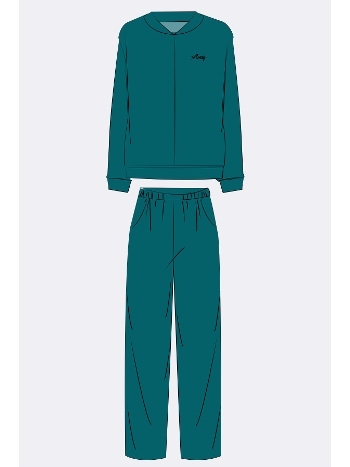 Kadın Kadife Dokulu Fermuarlı Uzun Kollu Sweatshirt ve Pantolon Takım Anıl 11560