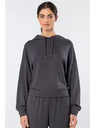 Viskon, Polyester ve Elastan Karışımı Kapüşonlu Sweatshirt Türen 3612