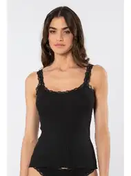 Likralı Dantelli İp Askılı Kadın Atlet Somon Türen 926