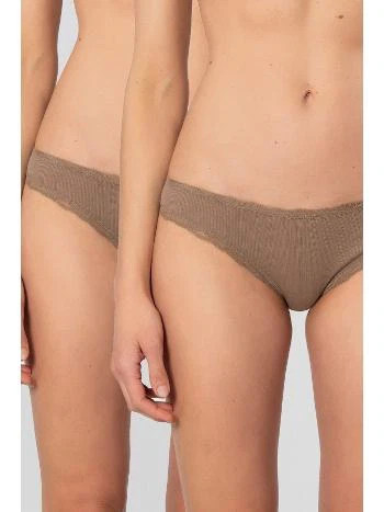 Yüksek Bel Pamuklu Ribana Dantelli Bikini Külot Türen 928