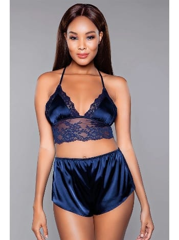 Dantelli Saten Şortlu Takım Loomerie 571