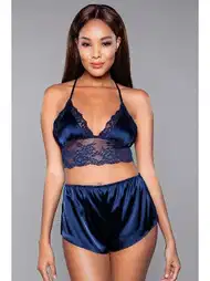 Dantelli Saten Şortlu Takım Loomerie 571