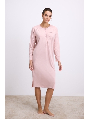 Kadın Uzun Kollu Düğmeli Gecelik Anıl 11619