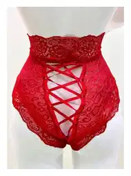 Kırmızı Dantelli Yüksek Bel Body Sistina 1011