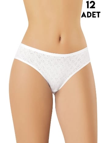 Yüksek Bel Destekli Ribana Kadın Bikini Külot Kota 5031