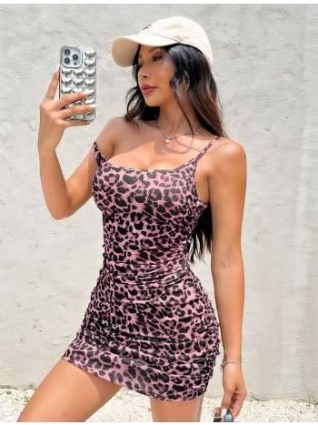 Leopar Desenli Askılı Mini Kostüm Real Passione 1044