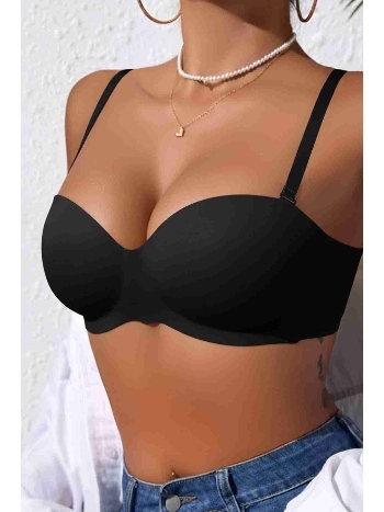 Merry See Dikişsiz Balensiz Hafif Destekli Parlak Lazer Kesim İzbırakmaz Görünmez Sütyen Siyah - MSB7758-Siyah