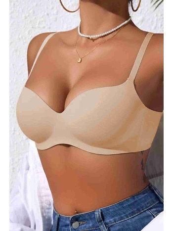 Dikişsiz Balensiz Hafif Destekli Parlak Lazer Kesim Görünmez Sütyen Merry See MSB7758 TEN