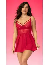 Kırmızı Dantel Detaylı Tek Parça Body For Dreams 8608