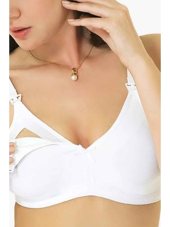 Pamuklu Astar ve Tek Elle Açılabilen Klipsli Emzirme Sütyeni İMER 2236