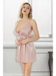 Dekeolteli Saten Gecelik Kadın Loomerie 992