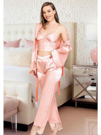 Saten Dantelli Kısa Kollu Pijama Takımı Miss Laris 5033 - 2