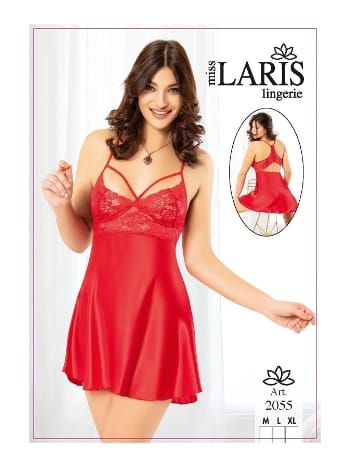 Saten Kırmızı Tek Parça Body Miss Laris 2055