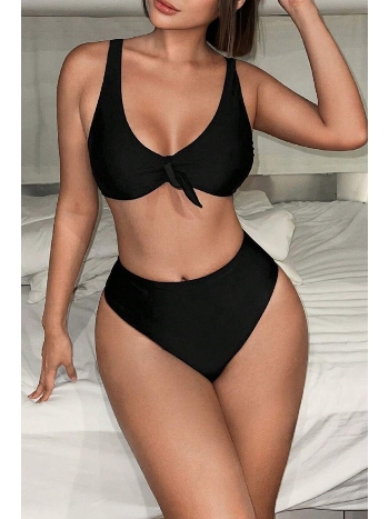 Şık Yüksek Bel Bikini Altı Angelsin MS 40978 Siyah
