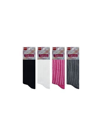 Desenli Pamuklu Kadın Çorap 12'li Şirin 0640 - 2