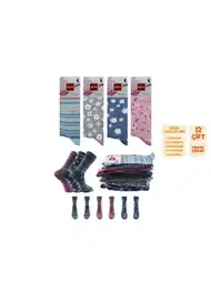 Düşük Denye Mor Çiçek Desenli Külotlu Çorap Şirin 4000