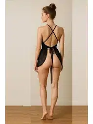 Arkası Açık Sırtı Çapraz Askılı Fantazi Body Mor Venlisa 2411