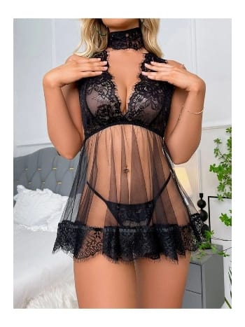 Siyah Dantel Detaylı Tek Parça Body Loomerie 524