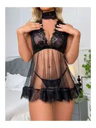 Siyah Dantel Detaylı Tek Parça Body Loomerie 524