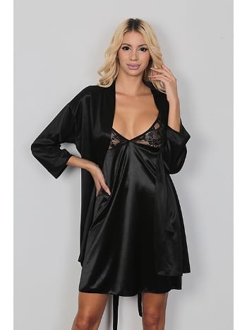 Saten Düşük Bel Sabahlık Kadın Pijama Takımı SHE 2037