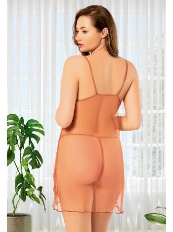 Bordo Dantelli İnce Askılı Fantazi Gecelik Miss Laris 4406 - 2