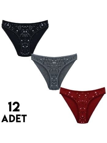 Yüksek Bel Destekli Kadın Bikini Külot Mor Tutku 0587