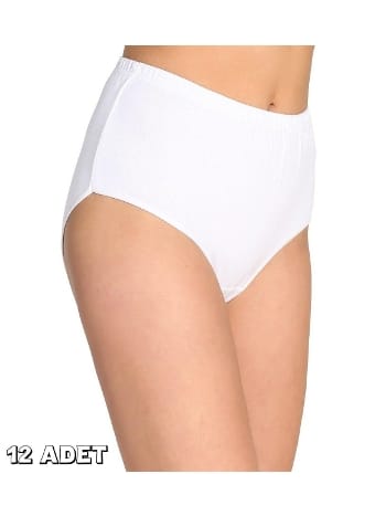 Yüksek Bel Karın Desteği Ribana Kadın Külot Beyaz Tutku 0922
