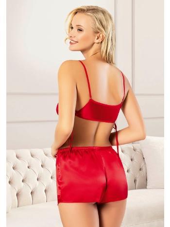 Yandan Bağlamalı Saten Büstiyer Şort Takım Miss Laris 3069 - 2