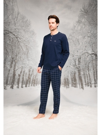 Desenli Pamuklu Uzun Kollu Erkek Pijama Takım Doreanse 26K4603