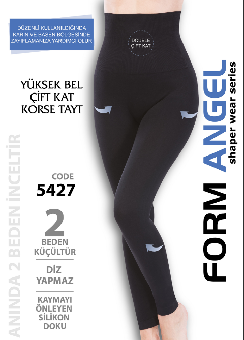 Yüksek Bel Kompresyon Korse Tayt Form Angel 5427