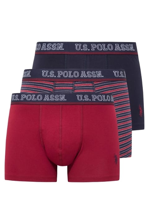 Pamuklu Esnek Bel Lastiği 3'lü Paket Boxer Us. POLO Assn. 80516 - Görsel