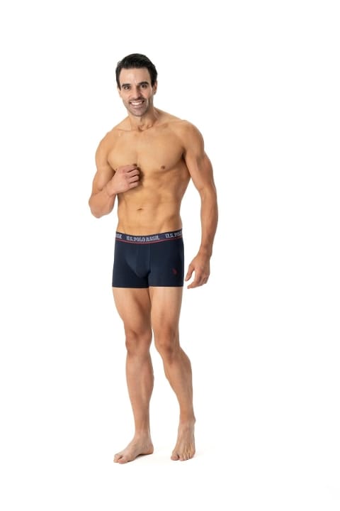 Pamuklu Esnek Bel Lastiği 3'lü Paket Boxer Us. POLO Assn. 80516 - Görsel