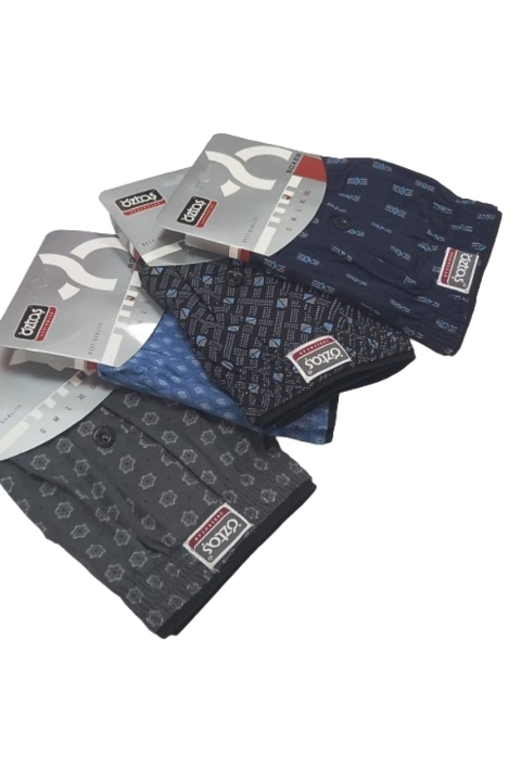 Pamuk Düğmeli Havlu Bel Desenli Erkek Boxer Öztaş 11001 - Asorti