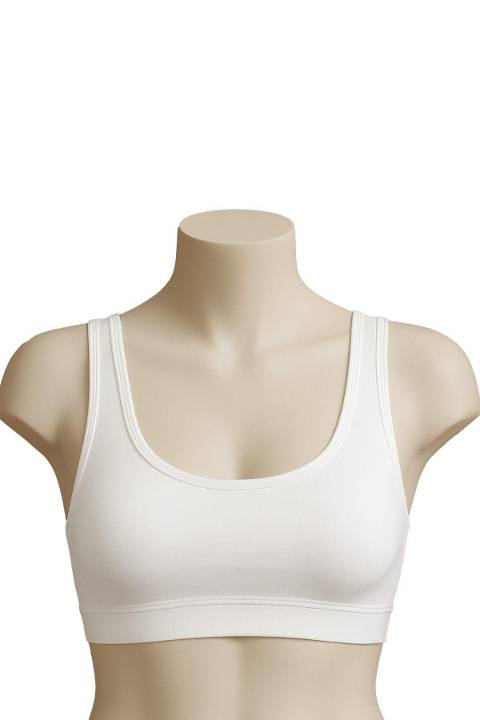 Dantel Detaylı Pedli Kalın Askılı Sütyen Emay 1816 - Beyaz