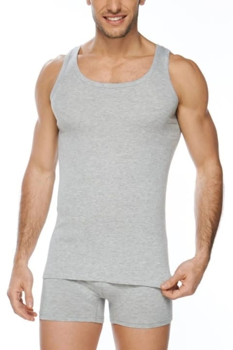 Ribana Kesim Pamuklu Atlet 6lı Paket Güryıldız 24002 - Gri