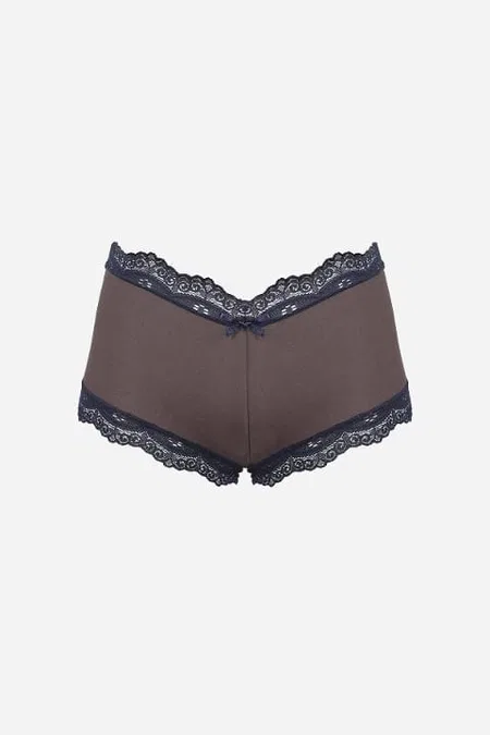 Kahverengi Kadın Pamuklu 2li Boxer Akbeniz 40277 - Kahve