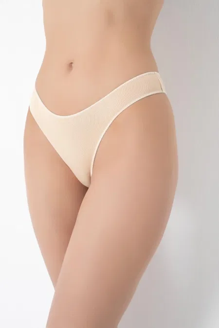 Yüksek Bel Esnek Bambu String Kadın Külot G-Box 936 - Ten
