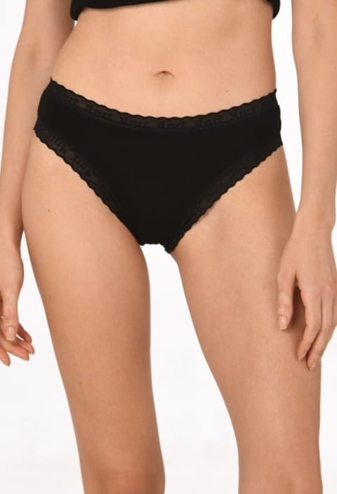 Bambu Yüksek Bel Bikini Külot Anıt 3887 - Siyah