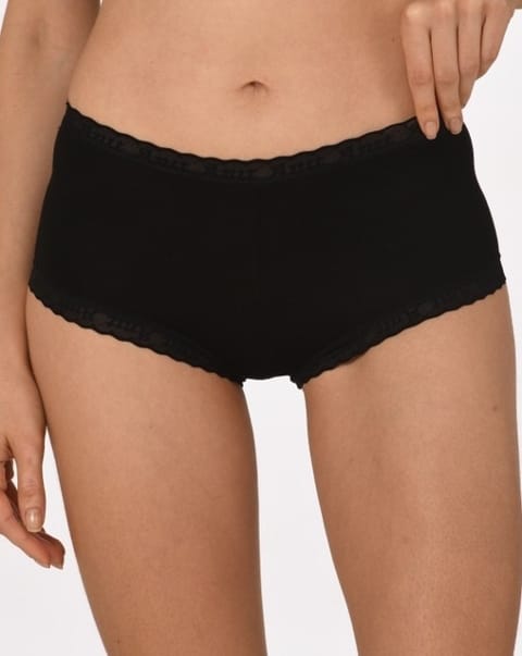 Yüksek Bel Destekli Bambu Kadın Şort Külot Anıt 3888 - Siyah