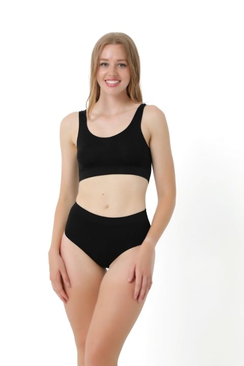 Yüksek Bel, Dikişsiz Bato Slip Külot FormActive 2045 - Siyah