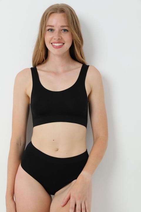 Yüksek Bel, Dikişsiz Bato Slip Külot FormActive 2045 - Siyah