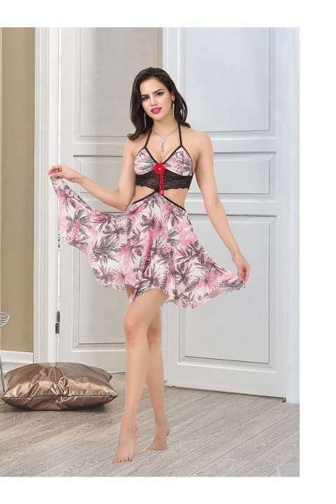 Bel Dekolteli Boyundan Bağlamalı Fantazi Body İzabel 3007 - Gri