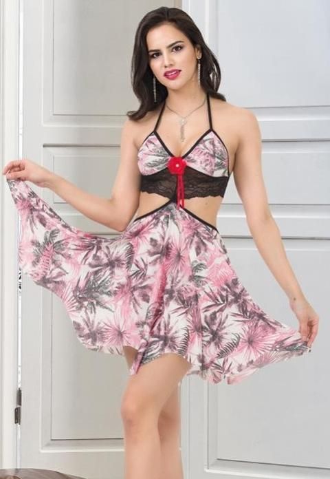 Bel Dekolteli Boyundan Bağlamalı Fantazi Body İzabel 3007