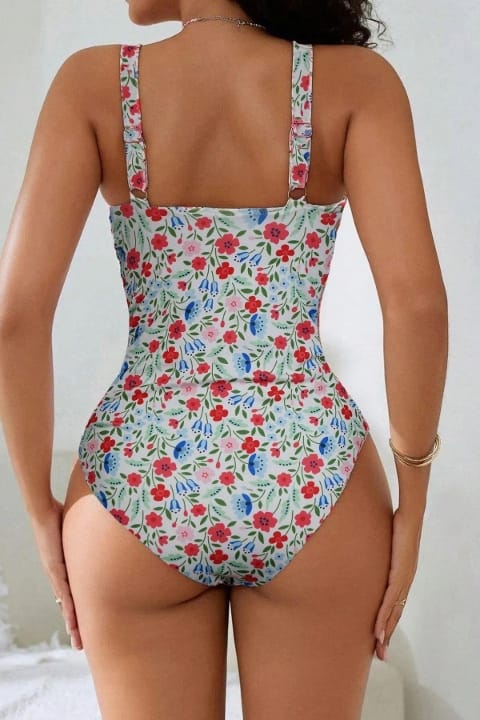 Çok Renkli Çiçek Baskılı Askılı Mayo Bella Notte M-9009 - Çok Renkli