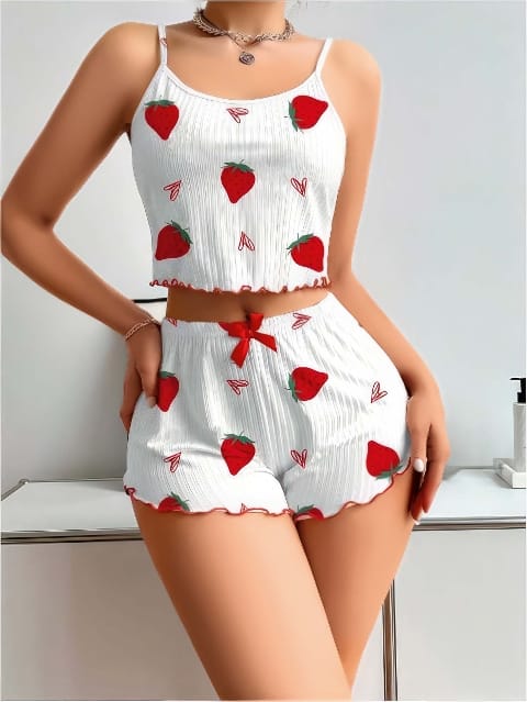 Beyaz Dantel Detaylı Askılı Şort Takım Lily Bianca 13014 - 2